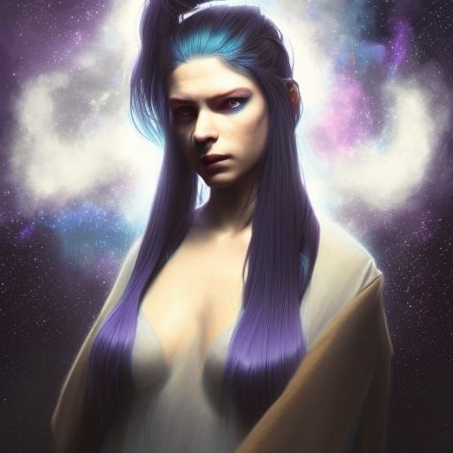 Celestial Woman with Constellation Skin