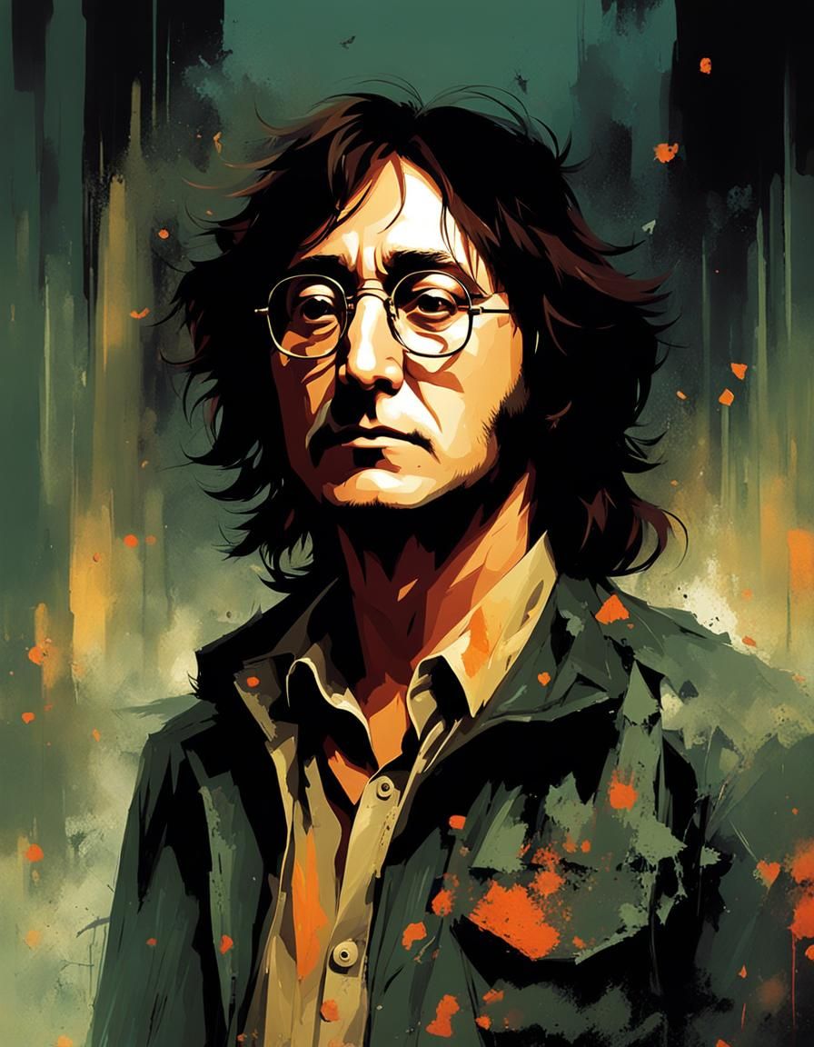 John Lennon Portrait in Fantasy Art Style