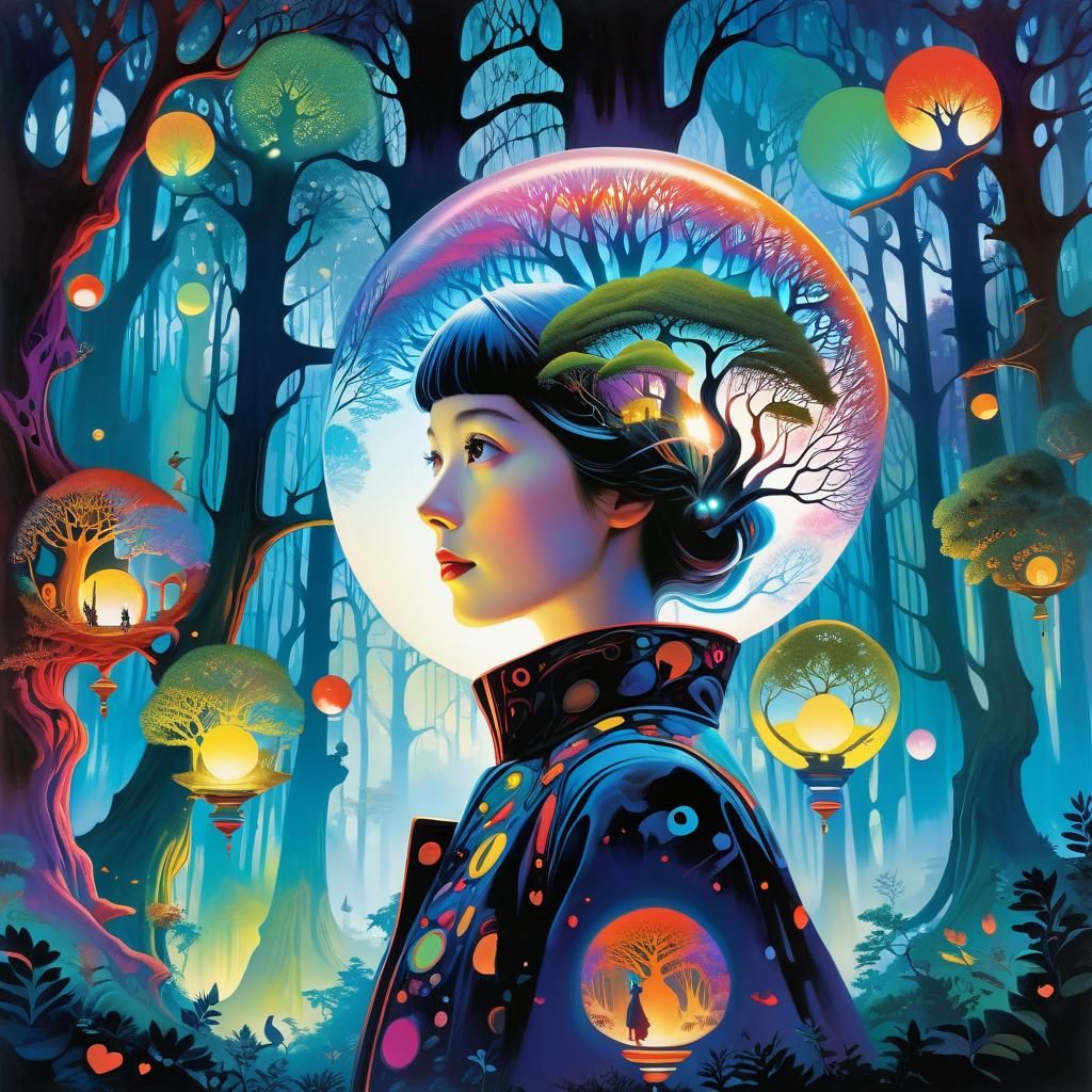 Enchanted Forest: Surreal Silhouette Art Illustration