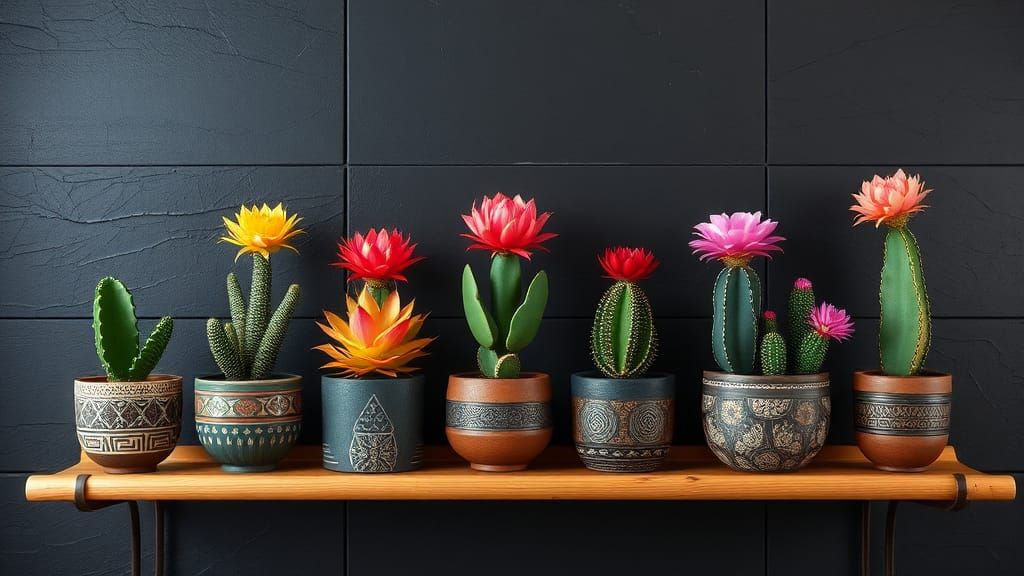 Exquisite Cacti Botanical Illustration in 8k