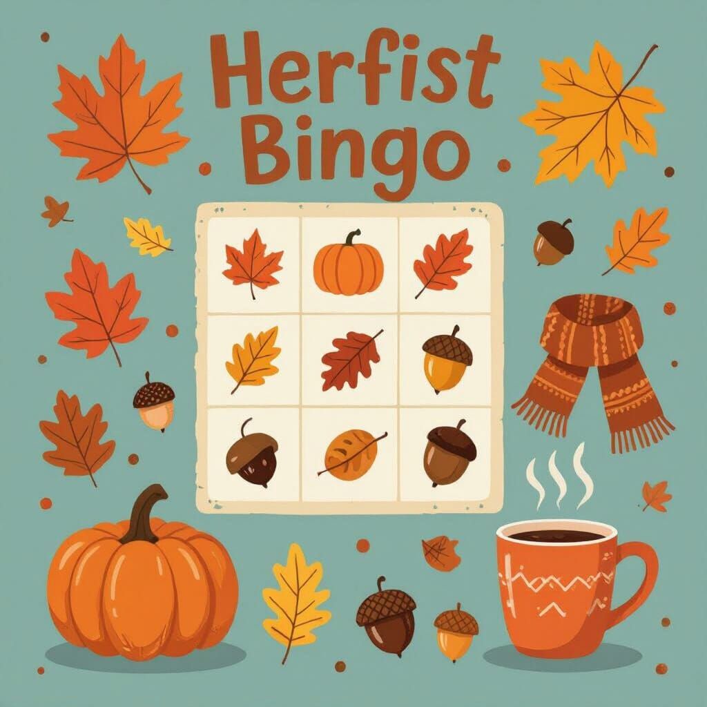 Vibrant Autumn Collage for Bingo Game