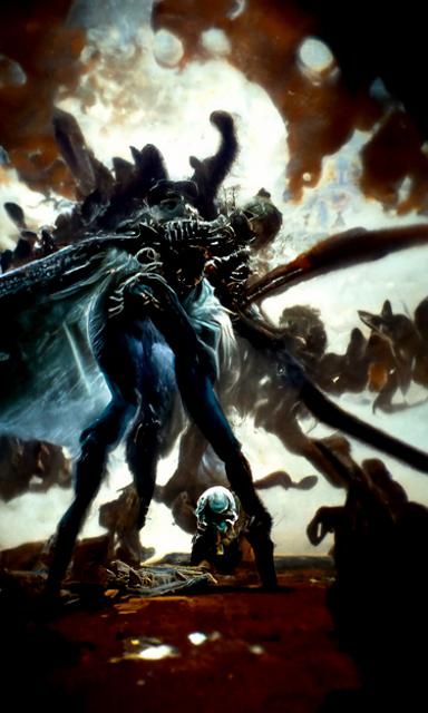 Rick Sanchez Battles a Cosmic Demon in Hyperrealism