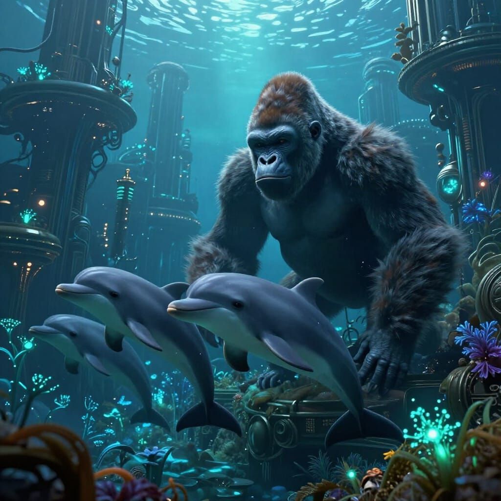 Mysterious Gorilla-Dolphin Hybrids Feed in Ancient Underwate...