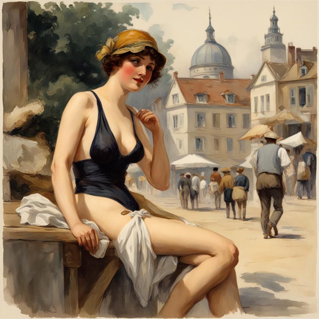 6 pictures (2/6) Portrait of a "love servant" in the city around 1920...