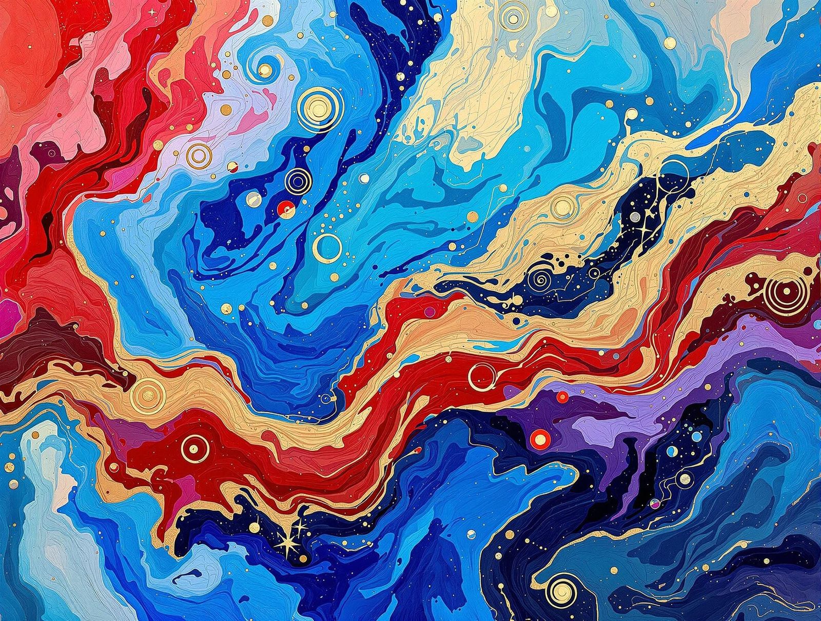 Abstract Windswept Landscape in Biomorphic Expressionism