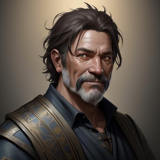 Jovial Tavern Keeper Portrait in Fantasy Setting