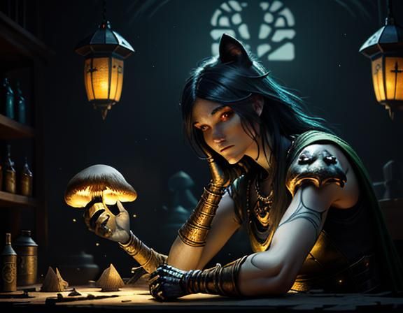 Furry Skeleton Bone Repair: Dark Fantasy Concept Art