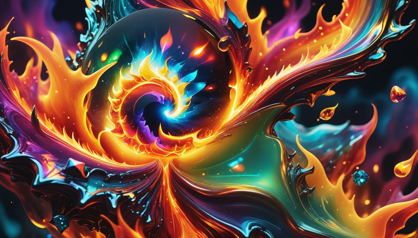 Fire Elemental Gemstone in Surreal Concept Art