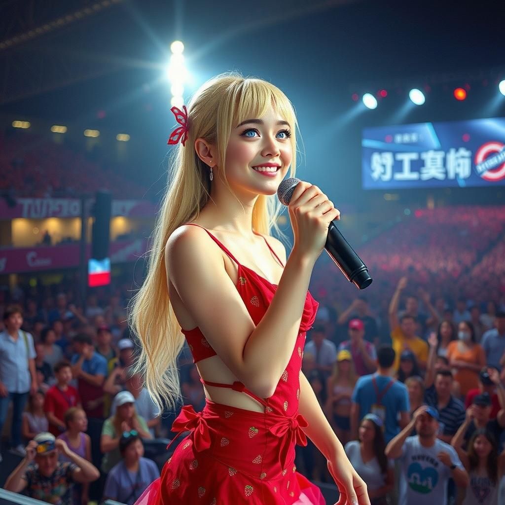 Anime Idol on Stage in Shinkai Style