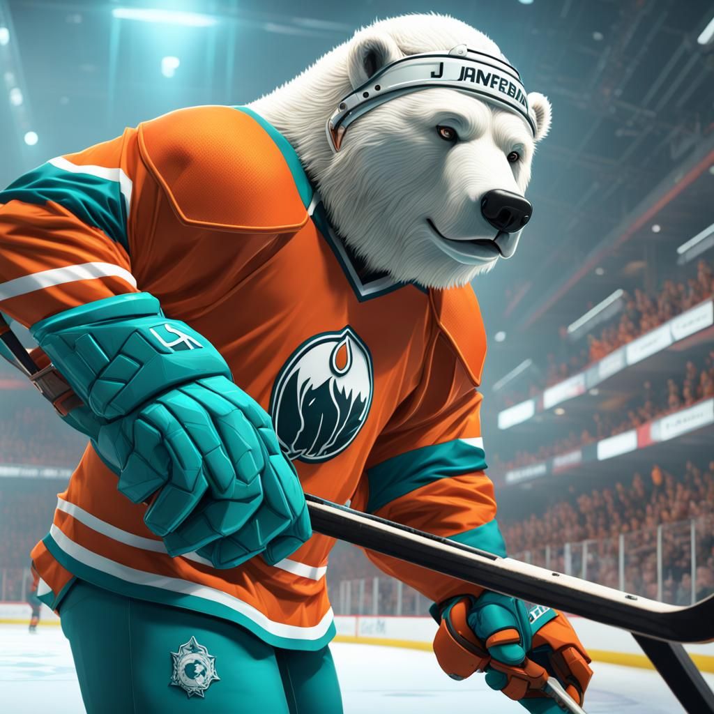 Ice Bear Plays Hockey: Hyperdetailed Concept Art