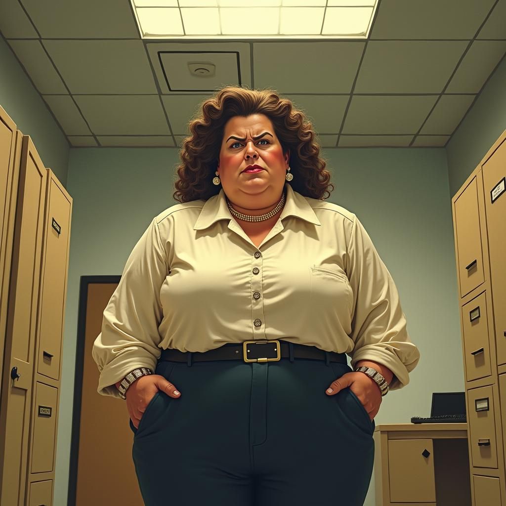 Displeased HR Woman Looks at Viewer