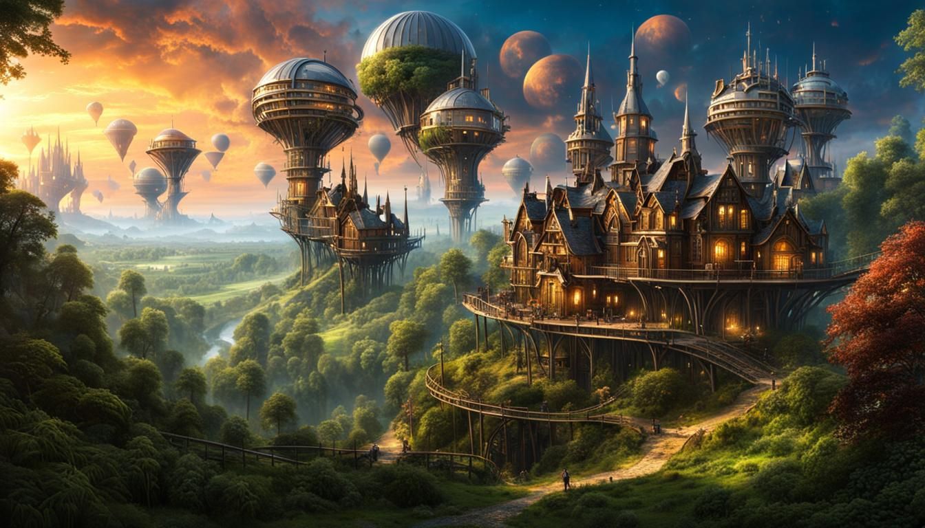 Futuristic Forest Civilization