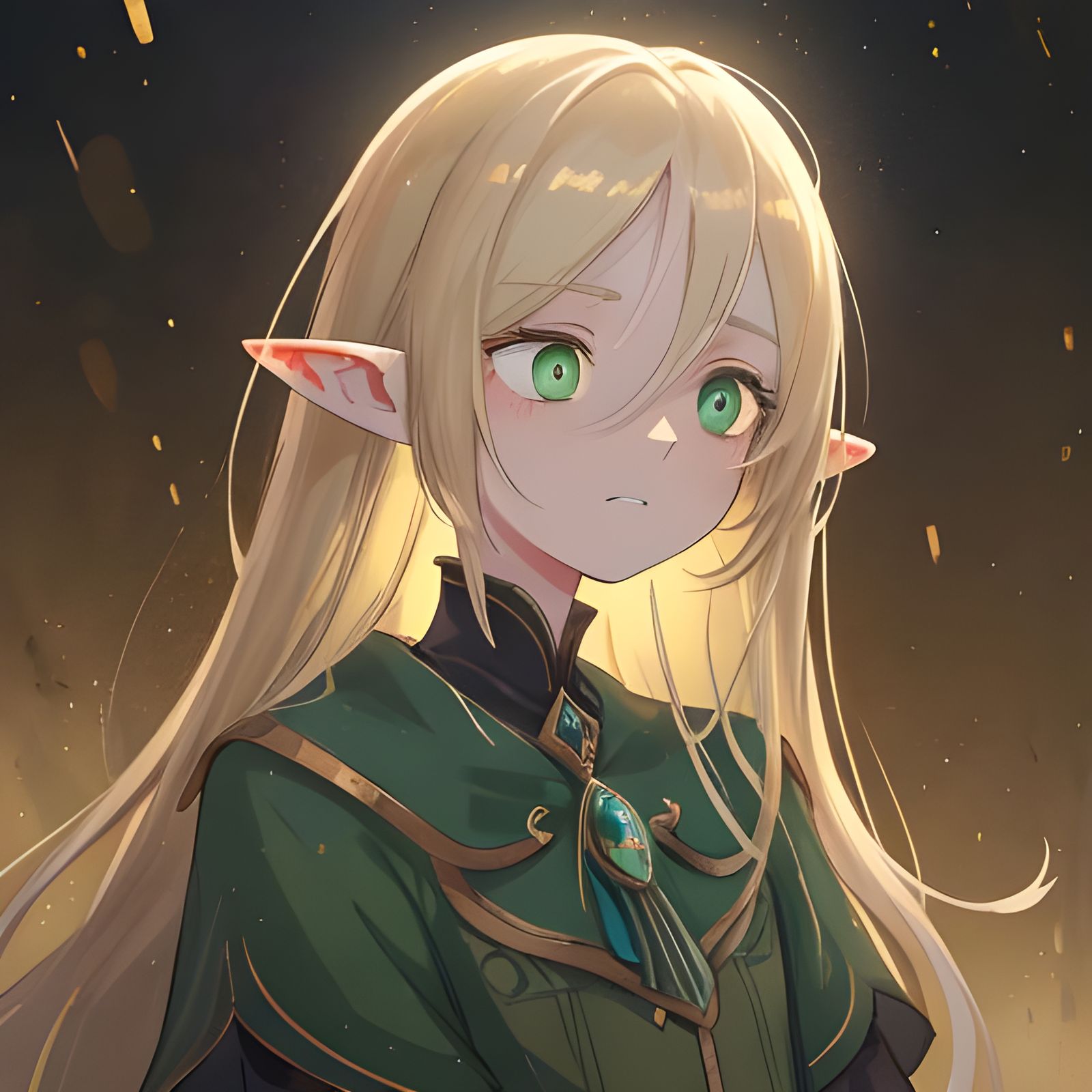 Elven Woman with Emerald Eyes: Fantasy Concept Art