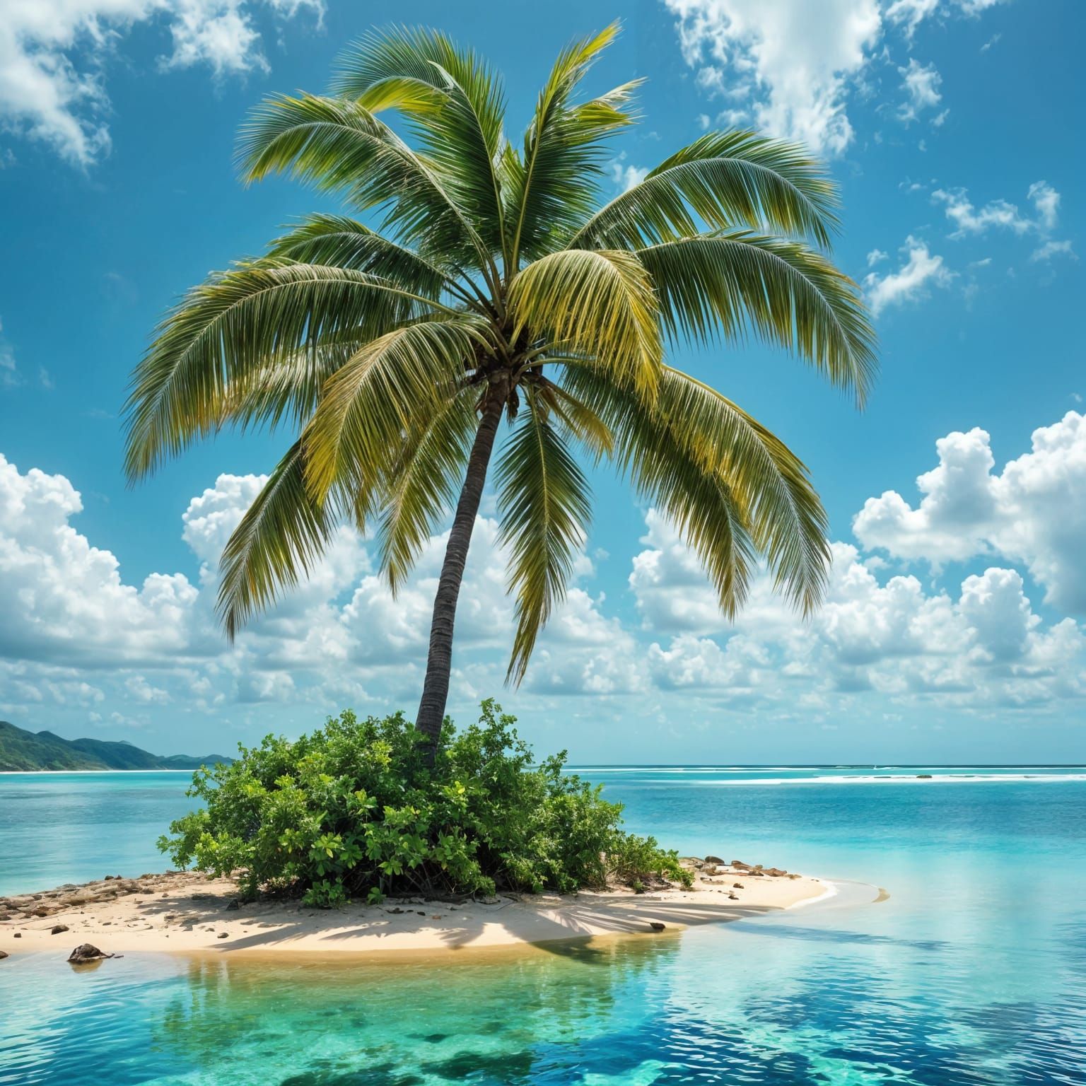 Exotic Coconut Palm Amidst Tropical Paradise