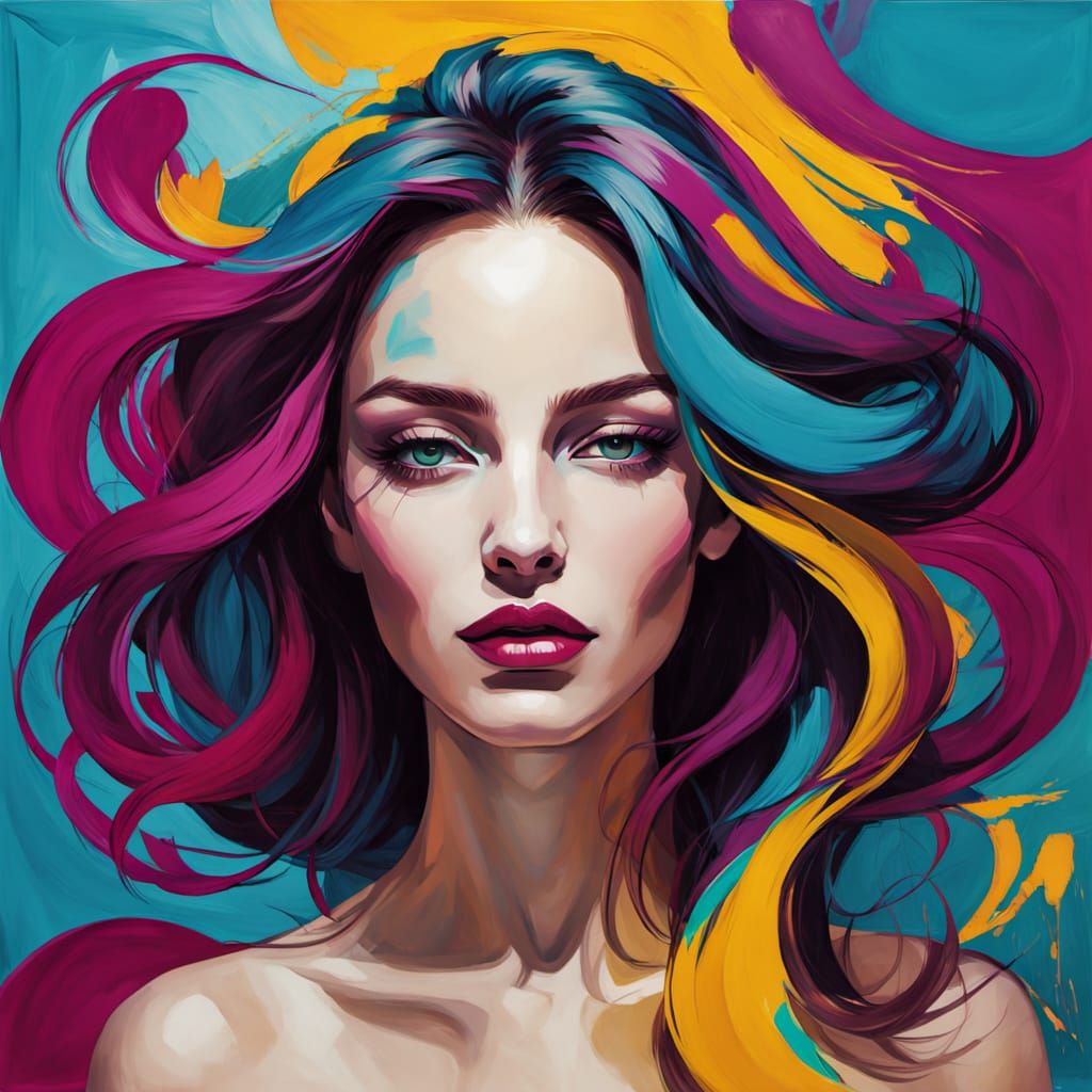 Elegant Triadic Portrait in Vibrant Colors