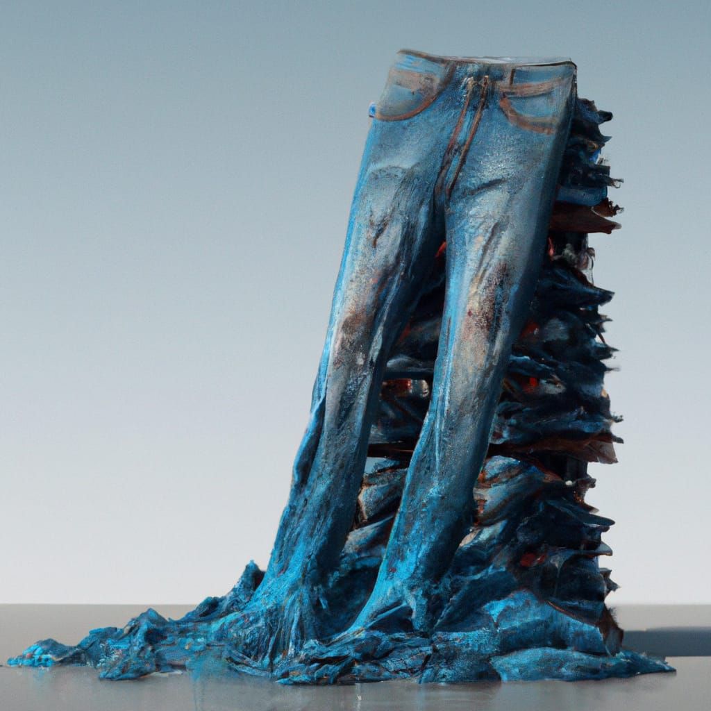 Pile of Blue Jeans in Modern Digital Art