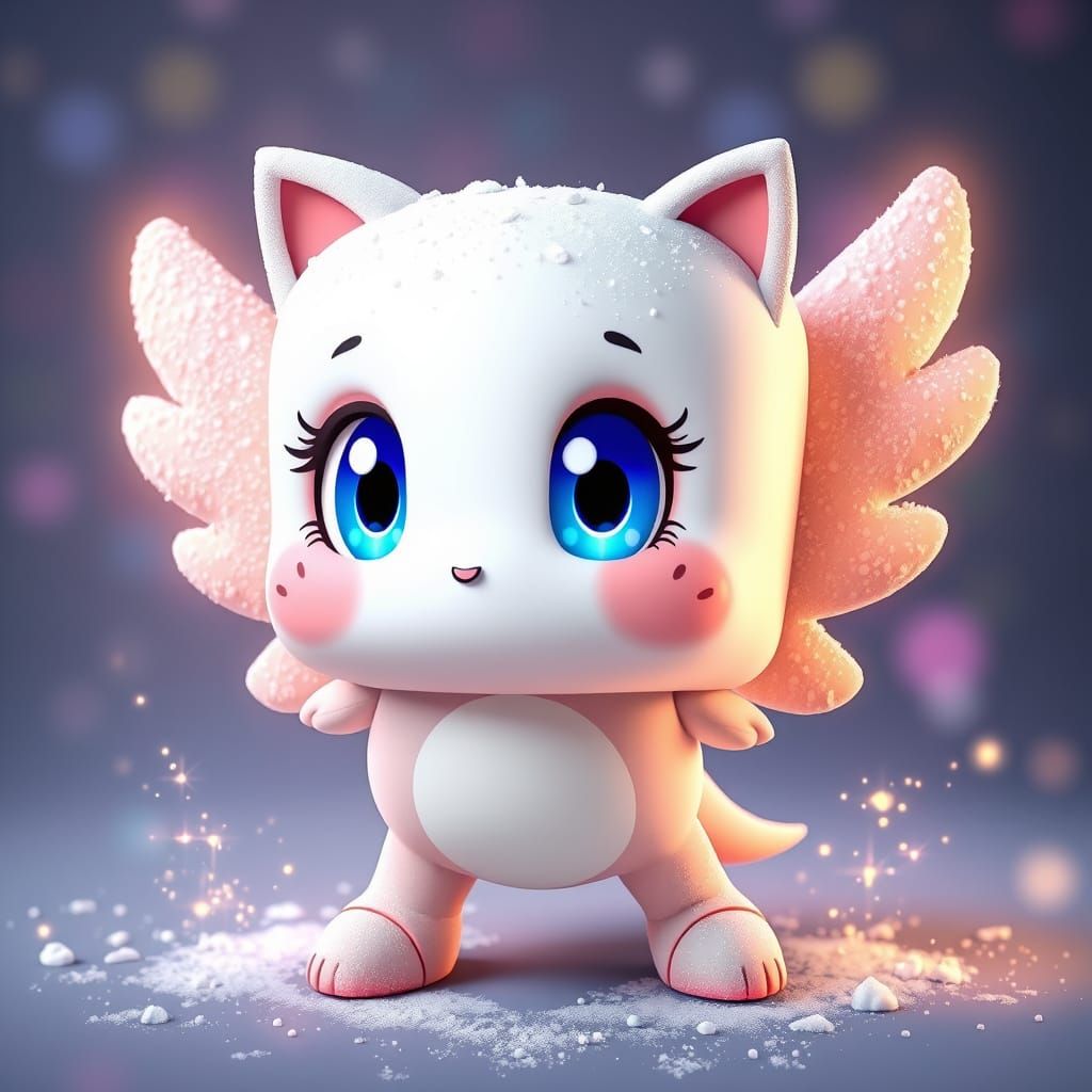 Marshmallow Sprite with Blue Eyes as 3D CGI