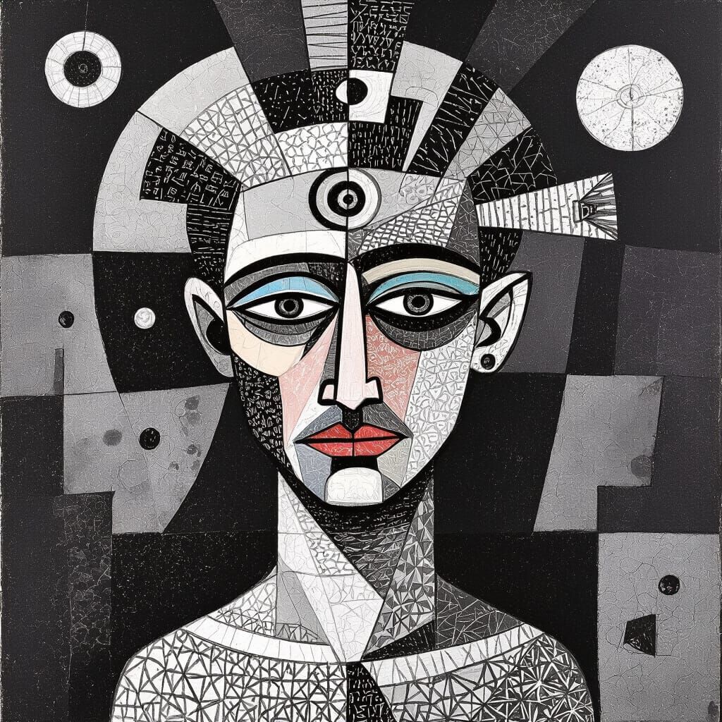 Neo tribal occult tatto  black and white, mystical and poeti...