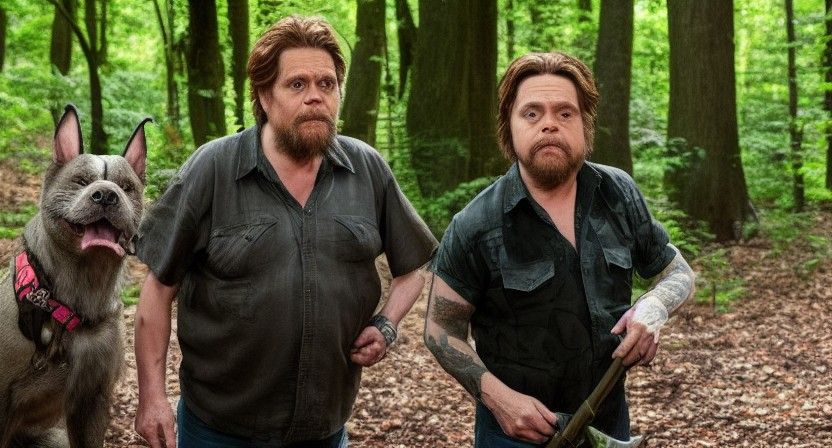 Willem Dafoe and Chumlee Hunting in Woods