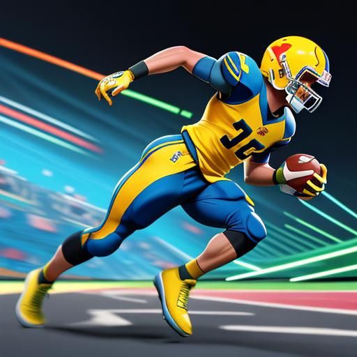 American Football Player in Pixar Animation Style