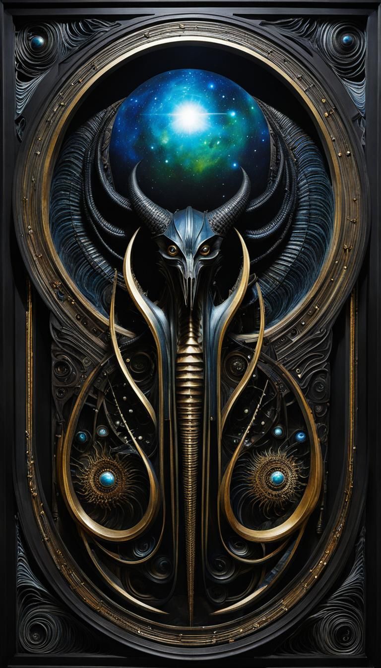 Dark Star Artwork in Giger, Mucha and Klimt Style
