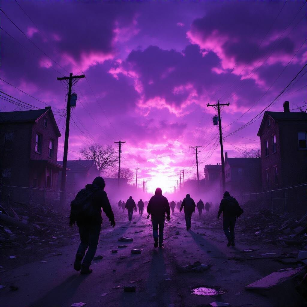 Eerie Purple Sky on Judgment Day