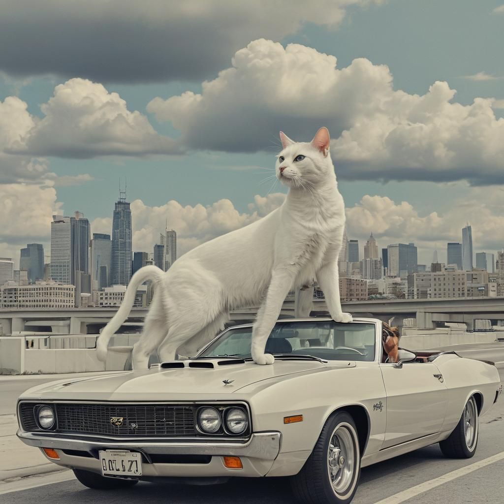 Cats and Cars: A Minimalist Anthropomorphic Scene