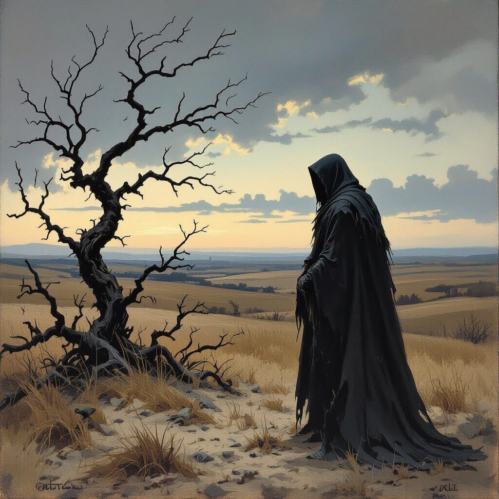 Centaur on Desolate Moor in Ashcan School Style