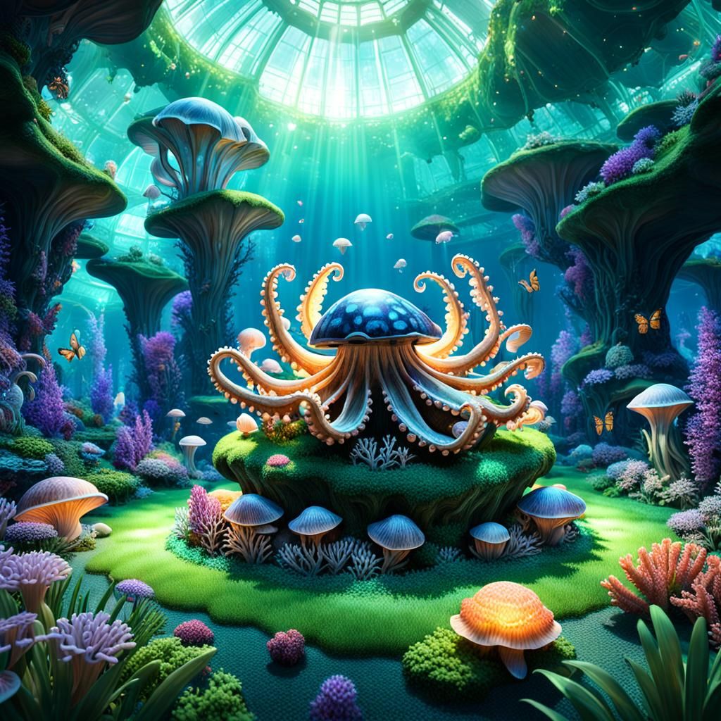 Clams Singing in Crystal Cave with Butterfly Lighting