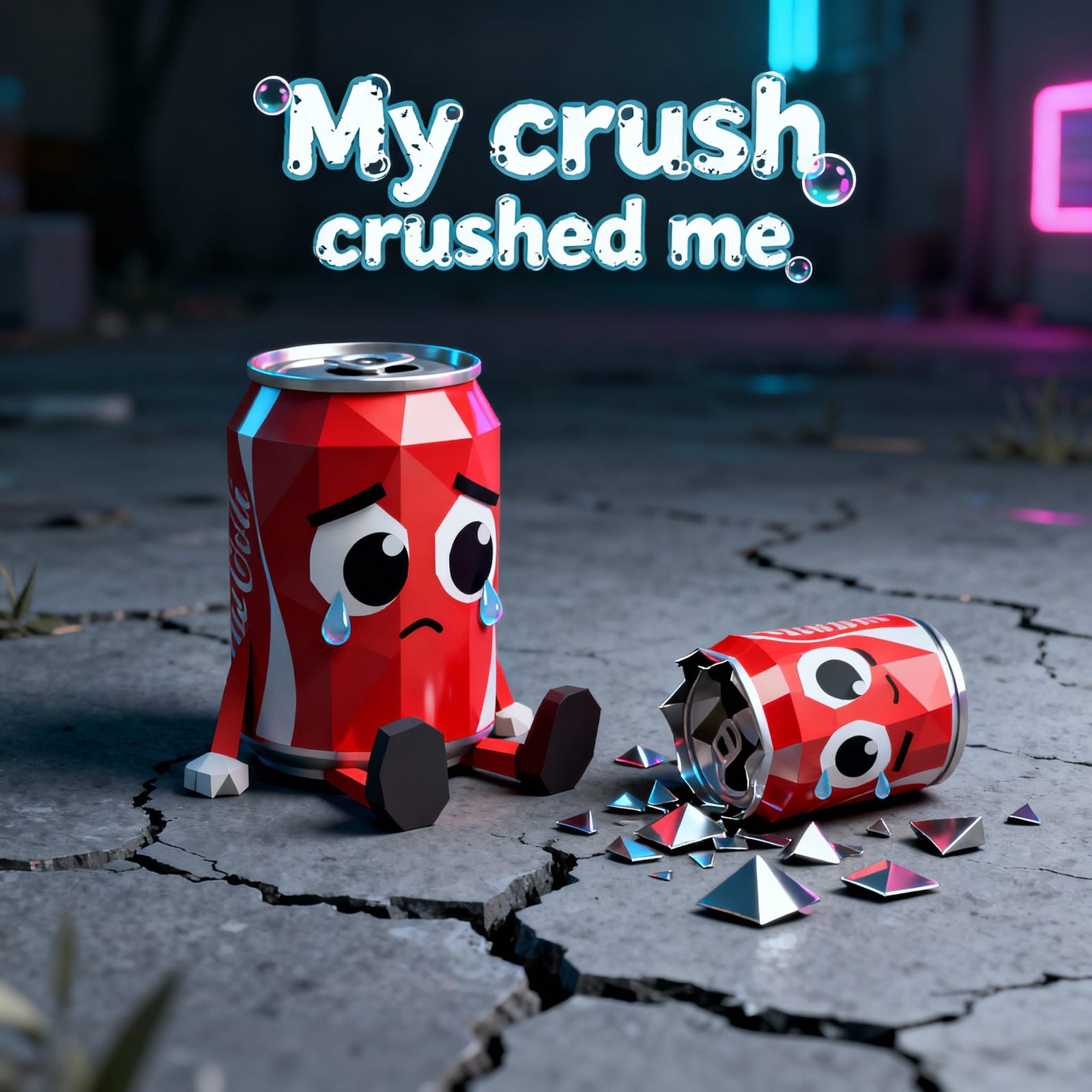 Kawaii Soda Cans Sad Scene My Crush Crushed Me