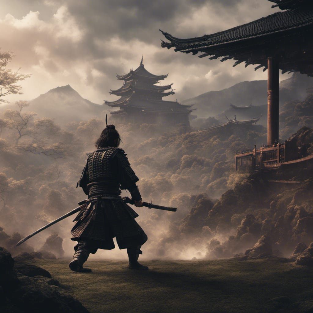 Epic Samurai Fight Scene in Digital Matte Painting
