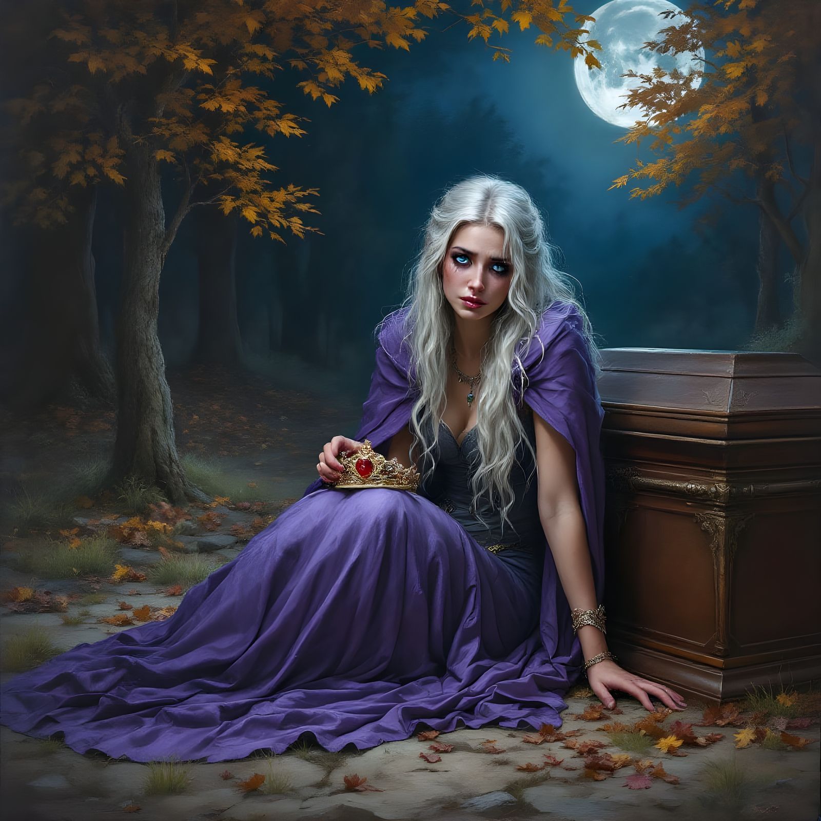 Grief of a Norse Goddess: An Oil Painting