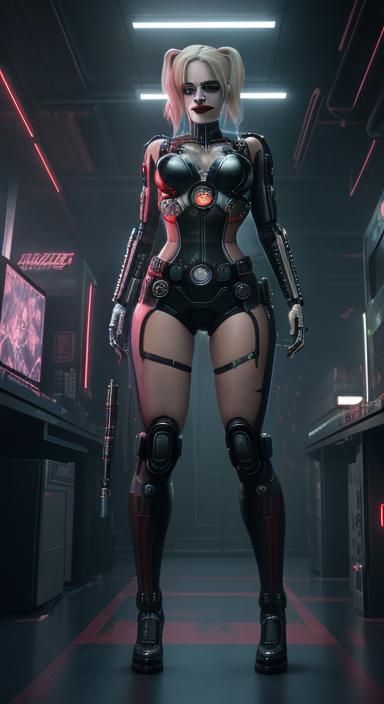 Futuristic Robo Harley Quinn with See-Through Body