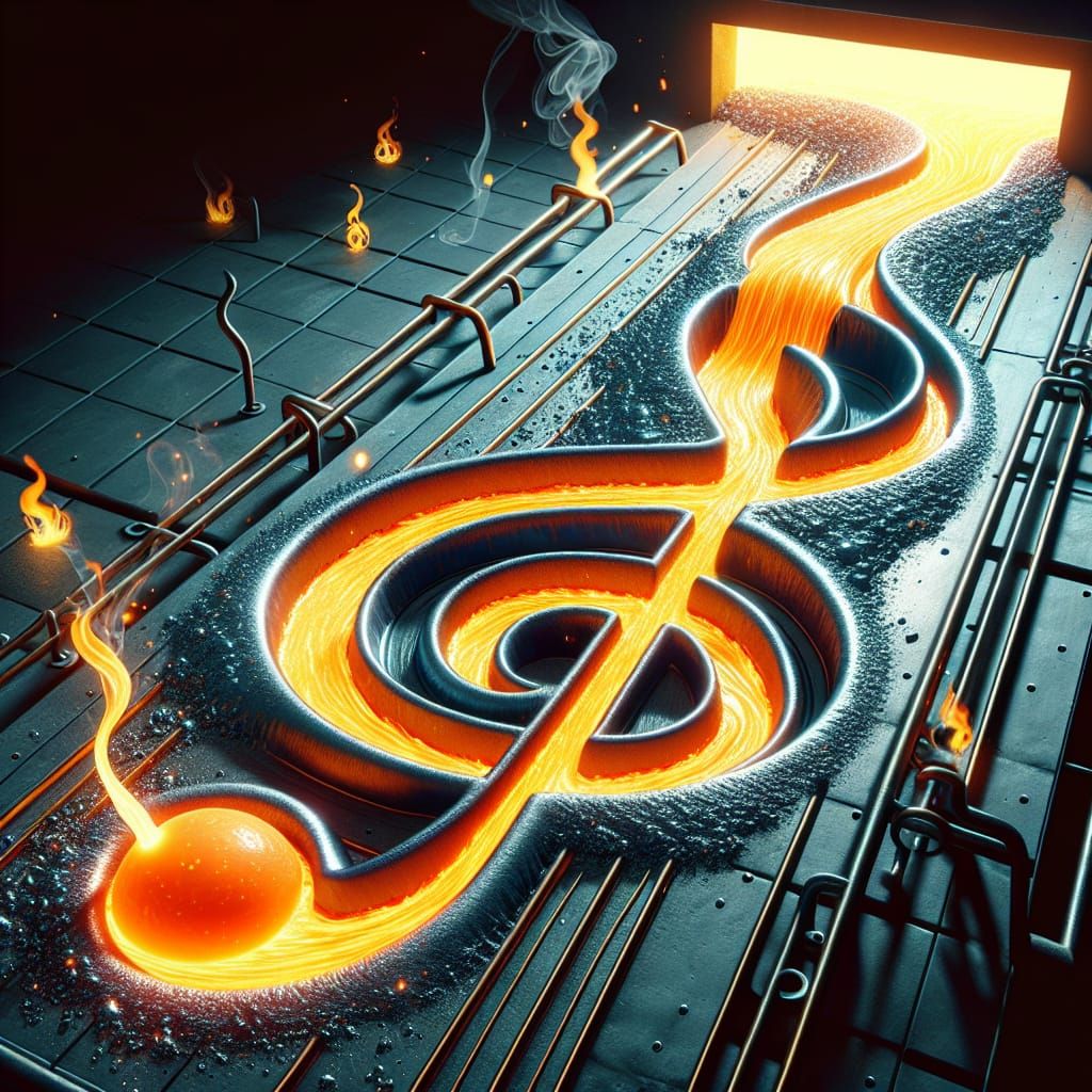 Molten Metal Treble Clef Creation