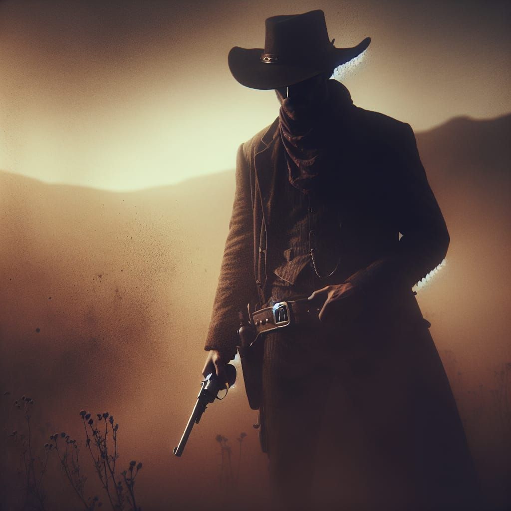 Cinematic Wild West Outlaw in Hyperrealistic Style