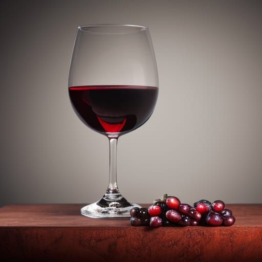 Realistic Photo of a Glass of Red Wine
