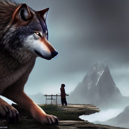 Epic Half Beer Half Wolf Digital Painting