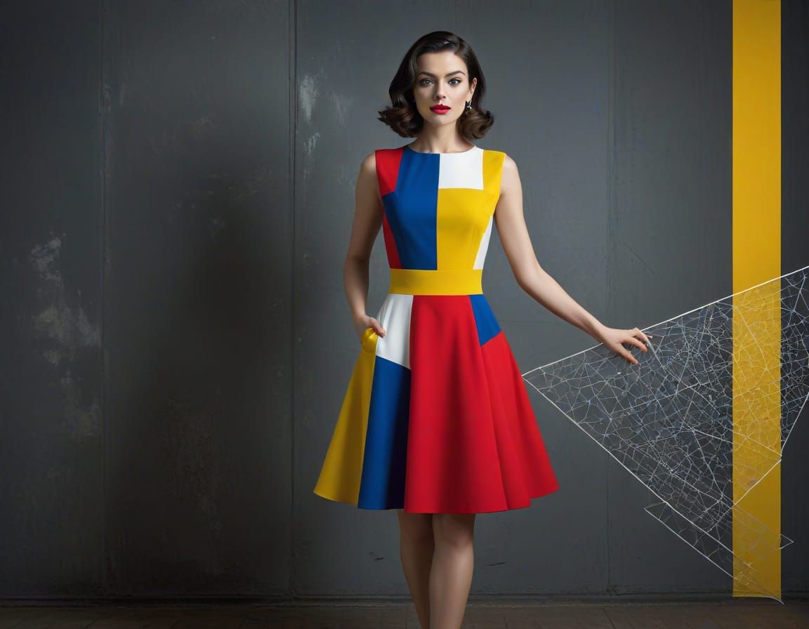 Glitch Art Pin-Up with Fractal Overlay