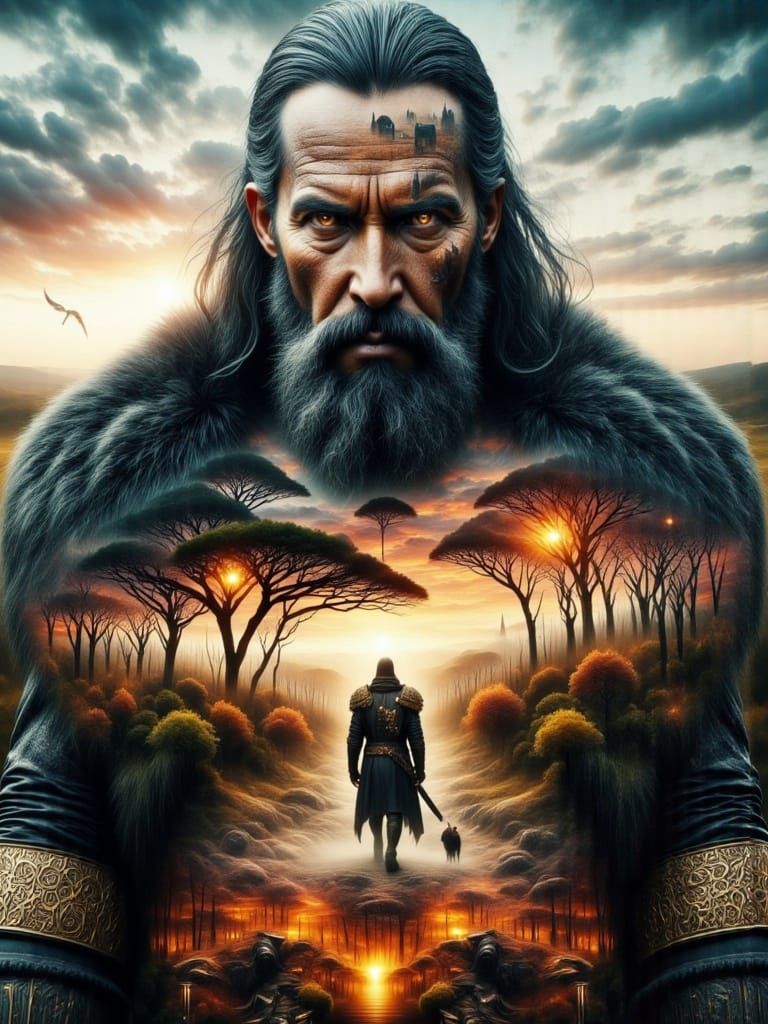 Viking King and Royal Ambassador Double Exposure