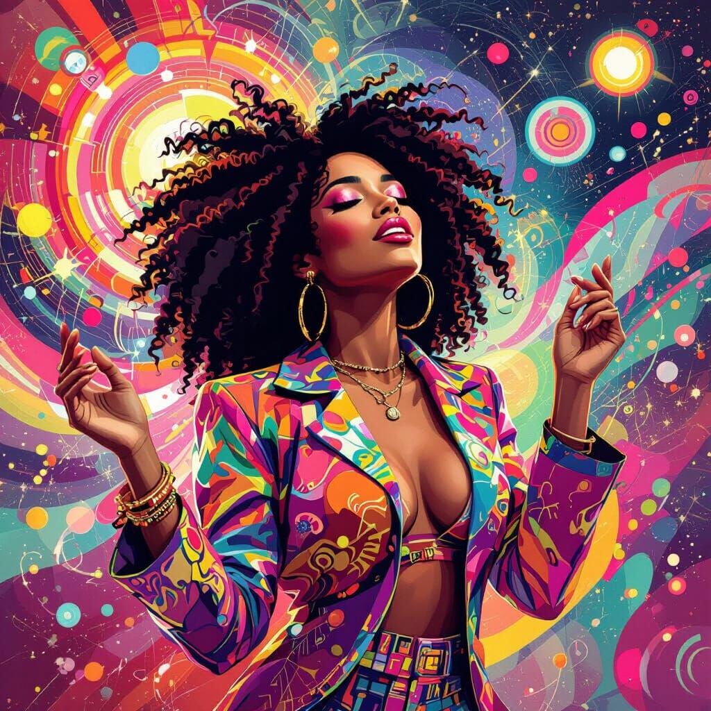 Afro-Latina Woman at Vibrant Music Concert