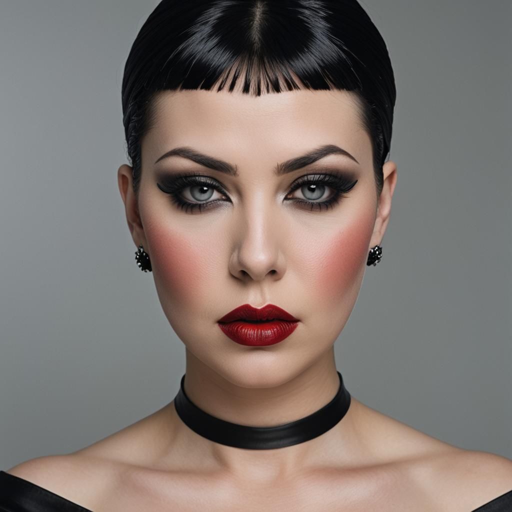 Goth Mistress with Short Blunt Bob: Portrait