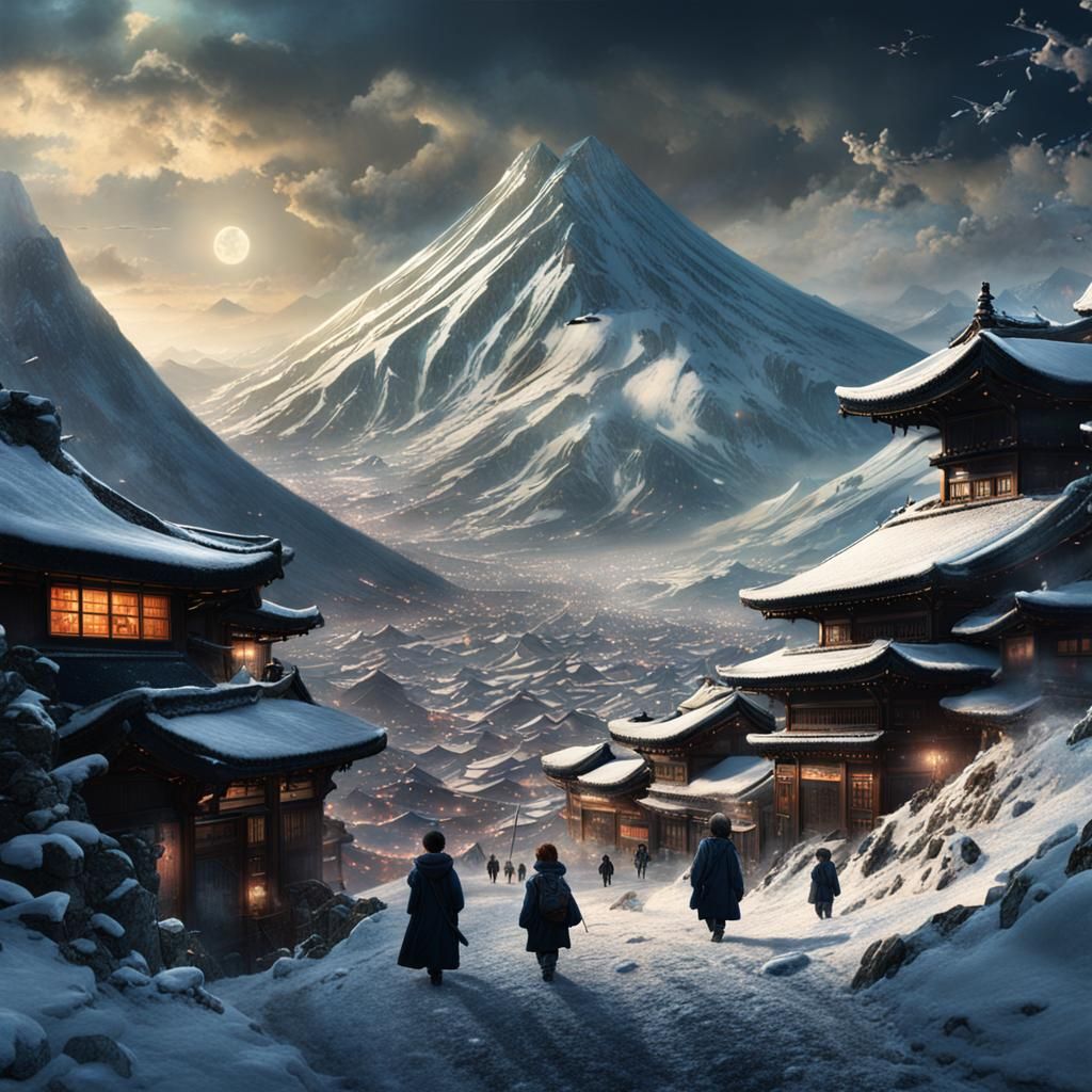 Gladys Aylward and Children in Mountain Pass