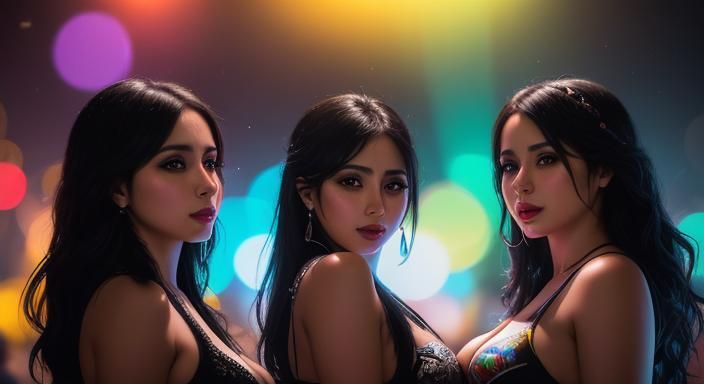Colombian Sisters Celebrate in Hyperrealistic Club Artwork