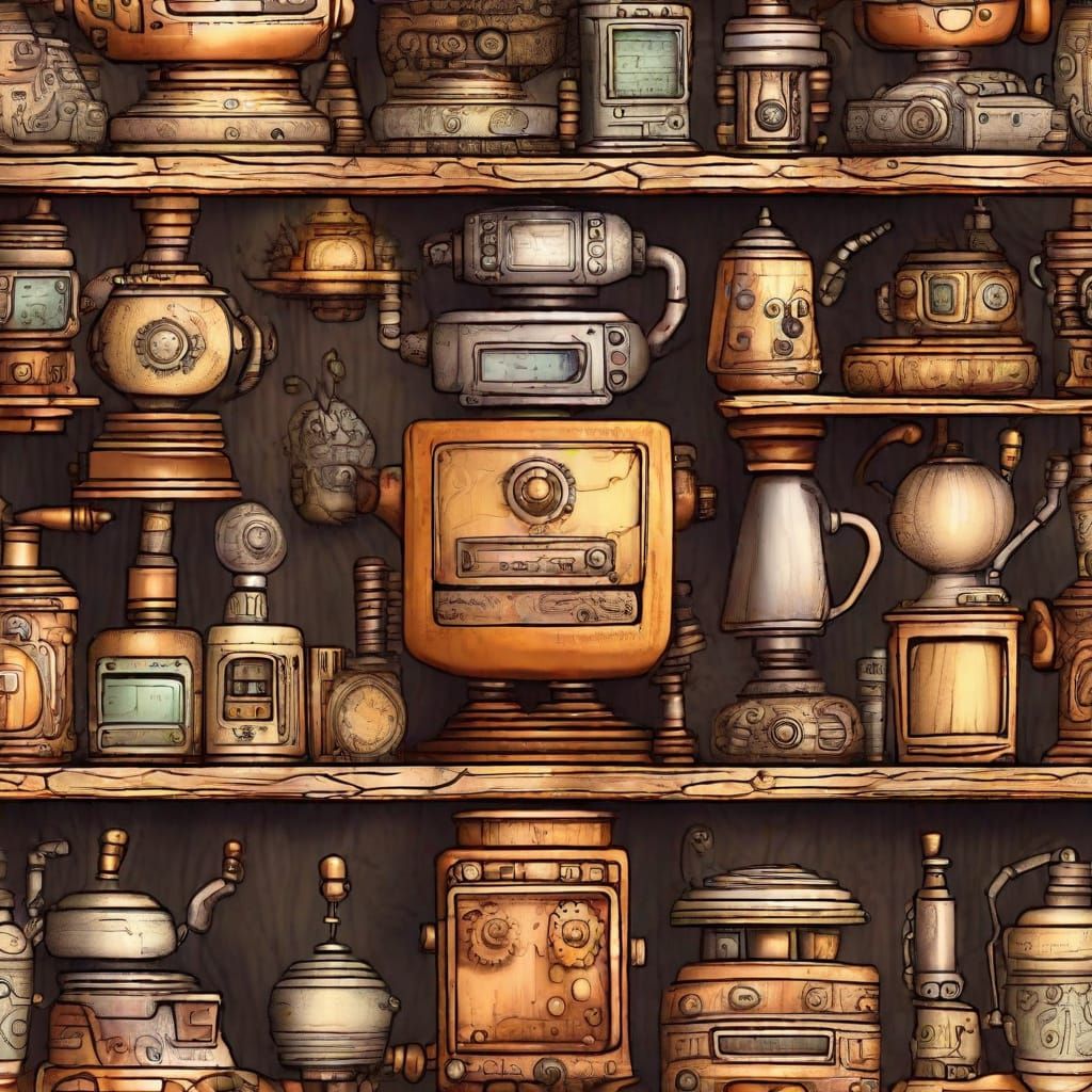 Steampunk Robot's Whimsical Country Retreat