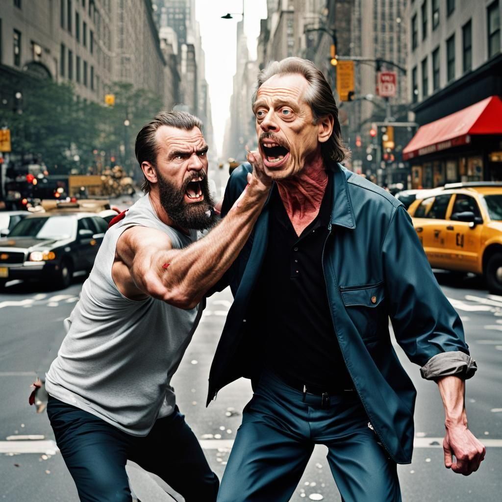 Steve Buscemi punched in the face