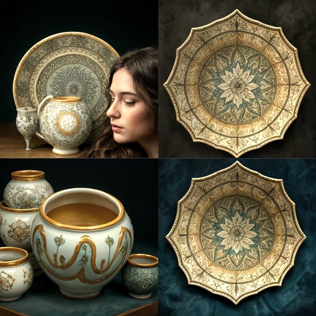 Majolica Kintsugi Ceramics with Fractal Geometry