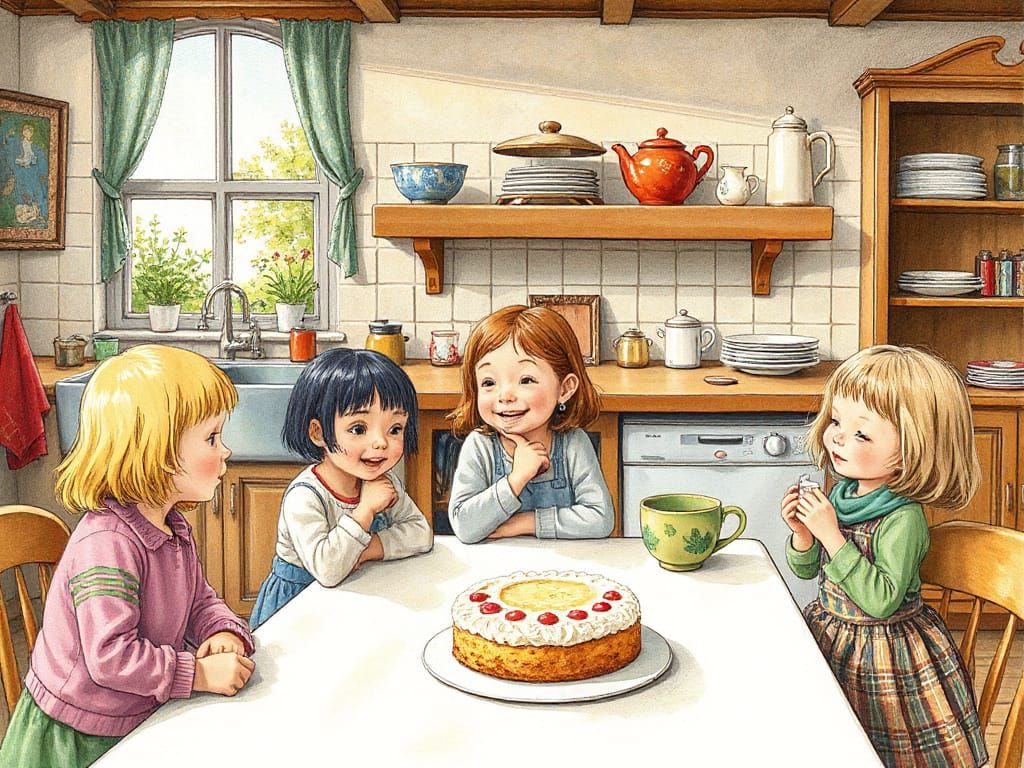 Children Baking Joyful Chaos in the Kitchen