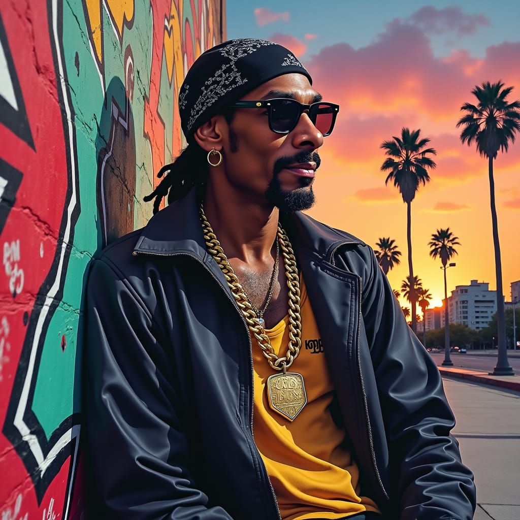 Snoop Dogg in Urban Street Art Style