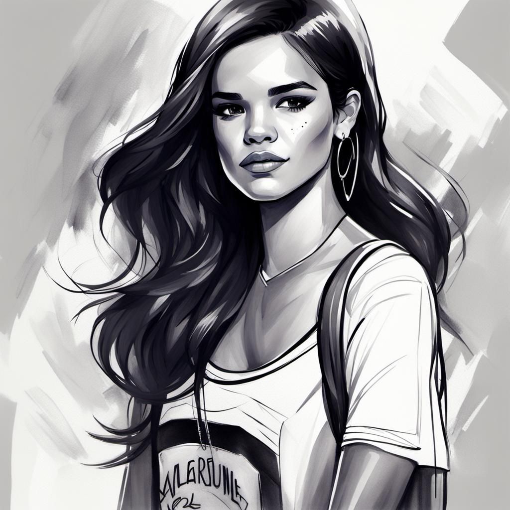 Bruna Marquezine Portrait in Loish Style
