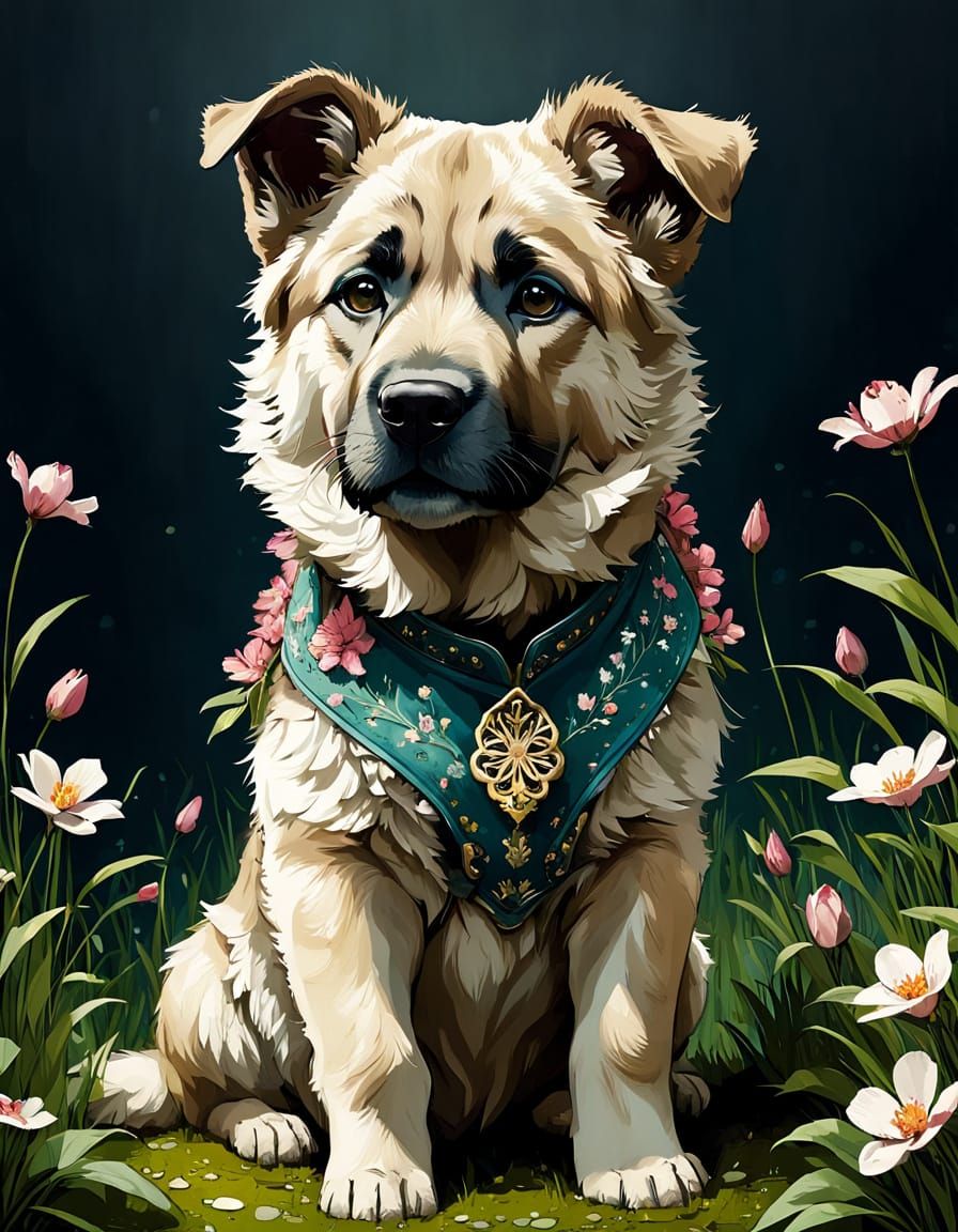 Charming Baby Kangal in Vibrant Floral Spring Attire